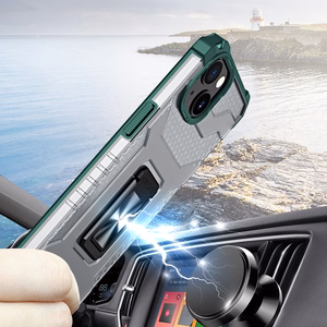 Crystal Ring Case Kickstand Kova Rugged Cover iPhone 13 mini vihreä