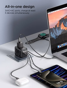 Universal Travel Charger Joyroom JR-TCW01 15W 3xUSB-A/USB-C black