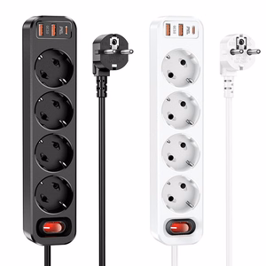 Laturi-jatkojohto Hoco NS1 (2xUSB; 1xUSB-C; 4xEU-pistoke; 3A 20W) valkoinen
