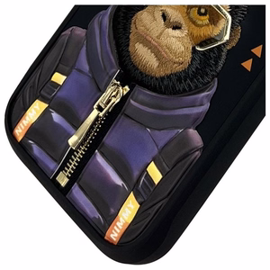 NIMMY Suojakuori COOL&CUTE 2.0 Apina iPhone 16 Pro Max:lle musta
