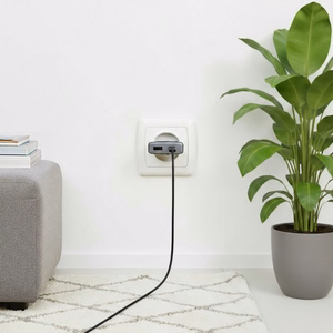 Puhelinlaturi Forcell F-Energy Ultra Slim GaN III USB C + USB A PD QC4.0 3A 45W B245202(1A1C) musta