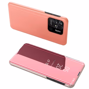 Clear View Kotelo kansi Xiaomi Redmi 10C kansi läppä vaaleanpunainen