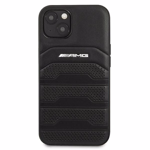 AMG Nahka Debossed Lines kotelo iPhone 13 mini - musta