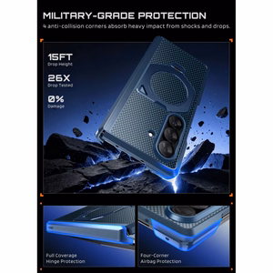 Supcase UB Aero MagSafe 2-osainen suojakuori- ja tietosuojanäytönsuojapakkaus Samsung Galaxy Z Fold 8 Ultra -puhelimelle – tummansininen