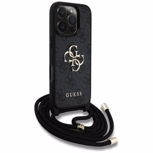 Guess suojakuori iPhone 16 Pro:lle GUHCP16LP4GMGCRK (CBDY PU 4G Big Logo W/Cord Strap) - musta