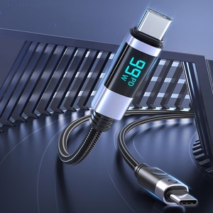 Orico LDC2C USB-C–USB-C PD -kaapeli LED-näytöllä, 100 W, 480 Mbps, 2 m, 2 kpl – musta