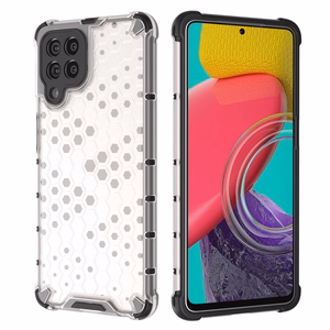 Honeycomb tapauksessa panssaroitu kansi geelirunko Samsung Galaxy M53 5G musta musta
