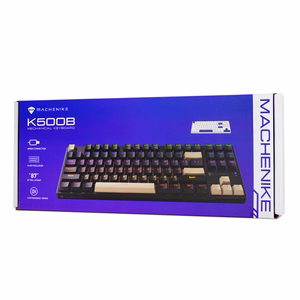 Machenike K500B-B87 Wired Mechanical Gaming Keyboard with Backlight, Red Switch - White