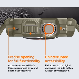 Spigen Rugged Armor Pro - Ranneke ja suojakuori Apple Watch Ultralle 49 mm (Vintage Khaki)
