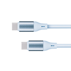 Kruger&Matz Basic USB-C–USB-C-silikonikaapeli, 100 W, 1 m, sininen