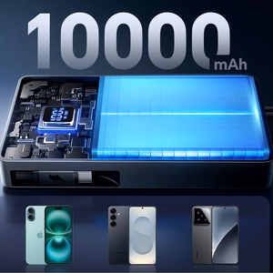 Joyroom JR-PR1 10000mAh 22.5W Powerbank sisäänrakennetulla sisäänvedettävällä USB-C-kaapelilla - musta