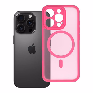 Suojakuori iPhone 16 PRO:lle Full Matte Mag Cover yhteensopiva MagSafe vaaleanpunainen