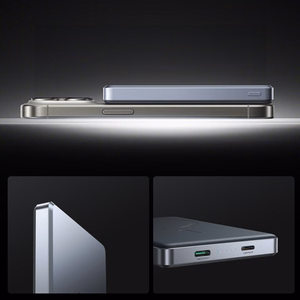 Joyroom JR-PBM08 Pro 10000mAh 20W Powerbank 15W induktiivisella latauksella Ultra-Thin - harmaa - harmaa