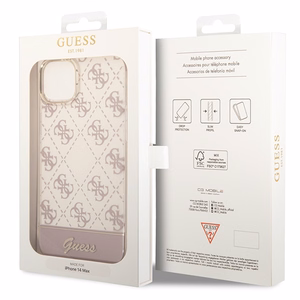 Guess GUHCP14MHG4MHP iPhone 14 Plus 6.7" vaaleanpunainen kovakuori 4G Pattern Script