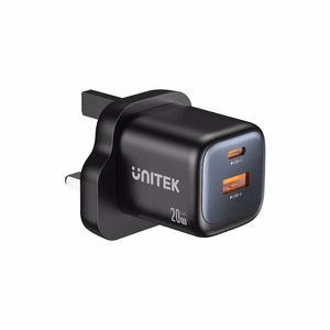 UNITEK 2x GAN 20 W verkkolaturi, musta