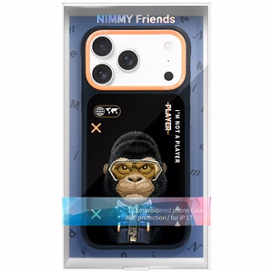 Nimmy Cool&Cute 2.0 Gorilla Suojakuori iPhone 17 Pro:lle - Musta