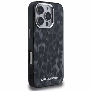 Karl Lagerfeld IML Leopard Pattern MagSafe Suojakuori iPhone 16 Prolle - Musta