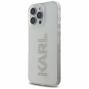 Karl Lagerfeld IML Rhinestones Logo iPhone 16 Pro Suojakuori - Läpinäkyvä