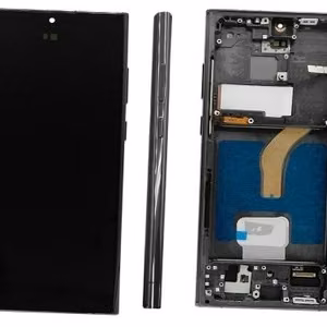 LCD-näyttö Samsung S908 S22 Ultra kosketusnäytöllä ja kehyksellä musta OLED (todellinen koko)