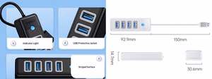 ORICO 4-porttinen USB 3.0 -hubi PW4U-U3