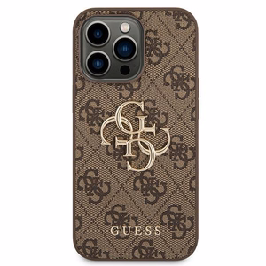 Guess GUHCP14X4GMGBR iPhone 14 Pro Max 6,7" brązowy/ruskea kovakotelo 4G Iso metalli logo