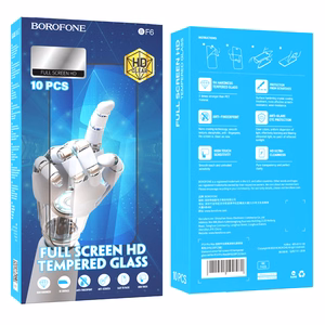 10 Borofone BF6 Diamond Armor Full Screen HD -suojalasin pakkaus iPhone 17e / 16e / 14 / 13 / 13 Pro -puhelimelle