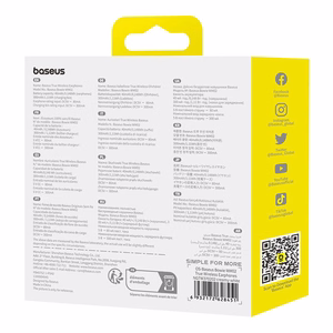 Baseus Bowie WM02 TWS Bluetooth 5.0 langattomat kuulokkeet (valkoinen)