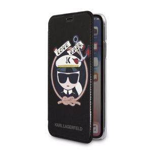 Karl Lagerfeld Signature Glitter iPhone X/Xs Case - Black