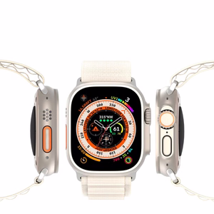 Dux Ducis GS nylon ranneke Apple Watch 42 / 44 / 45 / 49 mm:lle platina