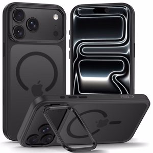 Tech-Protect MagStand MagSafe CC suojakuori malleille iPhone 18 Pro Max / 17 Pro Max, mattamusta