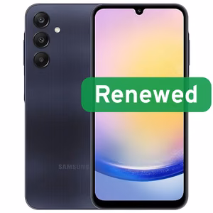 Refurbished Samsung Galaxy A25 5G, Grade A, 128 GB, Blue Black, 6.5″