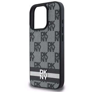 DKNY Checkered Pattern Painetut Raidat Suojakuori iPhone 16 Pro:lle - Musta