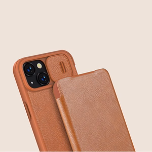 Kotelo Nillkin Qin Pro Nahka Apple iPhone 14 Plus sininen