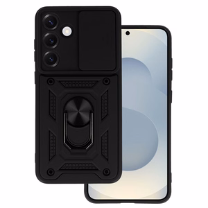 Slide Camera Armor Suojakuori Samsung Galaxy S25:lle musta