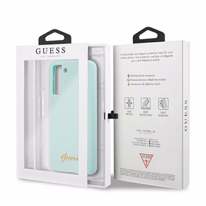 Guess GUHCS21MLSLMGLB S21+ G996 blue/blue hardcase Silicone Script Metal Logo