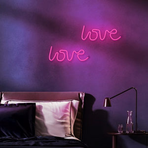 Neon LED-valo LOVE vaaleanpunainen Bat + USB FLNE05 Forever Light