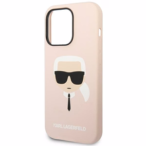 Karl Lagerfeld KLHCP14XSLKHLP iPhone 14 Pro Max 6.7 kovakuori vaaleanpunainen / vaaleanpunainen Silicone Karl's Head