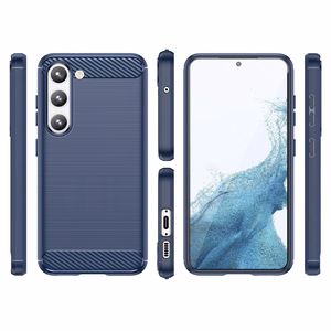 Carbon Case joustava silikoninen hiilikuitukuori Samsung Galaxy S23+:lle - sininen