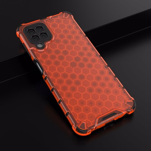 Honeycomb Case armor cover with TPU Bumper for Samsung Galaxy A22 4G red