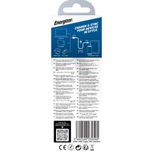 Energizer Ultimate C520CKWH USB-A–USB-C-lataus- ja datakaapeli, 2 m, valkoinen