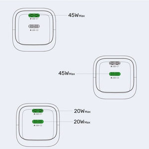 2x GAN 45 W verkkolaturi, 2x USB-C PD, QC