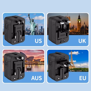 TECH-PROTECT TA300 matka-adapteri EU / UK / US / AU musta