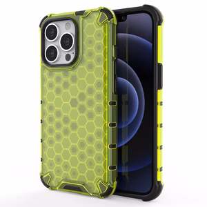 Honeycomb asia panssari kansi TPU puskuri iPhone 13 Pro vihreä
