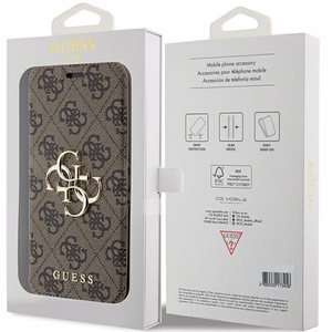 Guess 4G Metal Logo suojakuori iPhone 15 Pro:lle - ruskea
