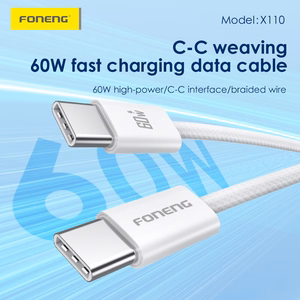 Foneng Kaapeli X110 - Type C - Type C - PD 60W 3A 1,2 metriä valkoinen