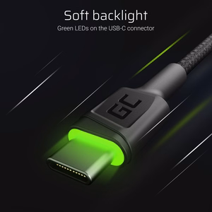 Green Cell KABGC13 – USB-A to USB-C-kaapeli, USB 2.0, 2 m, musta