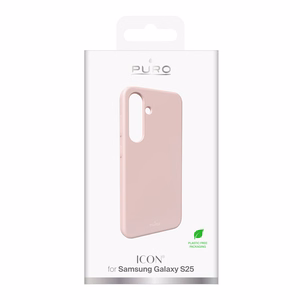Puro Icon silikoninen suojakuori Samsung Galaxy S25 -puhelimelle - vaaleanpunainen