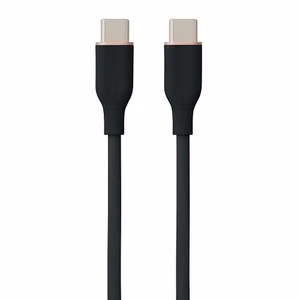 Silikoninen kaapeli USB Type-C - Type-C, 60W, (musta, 1m)