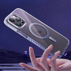 Kingxbar PQY Ice Crystal Series magneettinen kotelo iPhone 14 Plus MagSafe hopea
