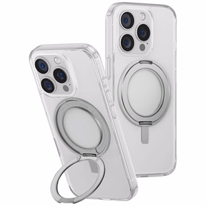 Uniq Swivix 360 Pyörivä Jalusta Suojakuori iPhone 16 Pro:lle - Läpinäkyvä